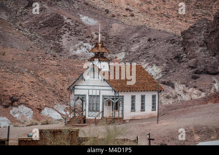 Ancien bâtiment de l'École de Calico Ghost Town, USA Banque D'Images