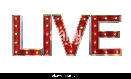 Illustration 3D numérique découpe de caractères avec les ampoules Banque D'Images