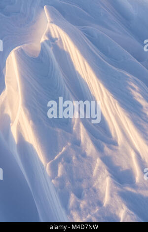 Des formations de neige par le vent (Laponie), Sastrugi, Suède Banque D'Images
