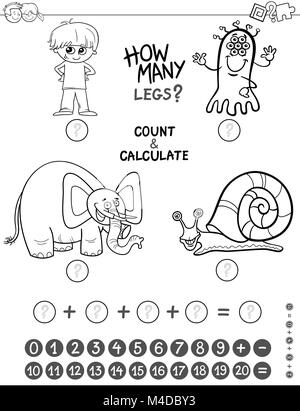 Jeu de mathématiques Coloring Book Banque D'Images