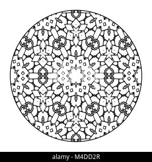 Mandala noir et blanc Banque D'Images