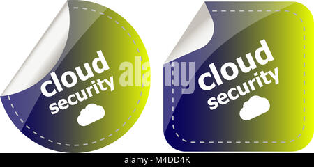Autocollants de sécurité cloud tag label set isolated on white Banque D'Images