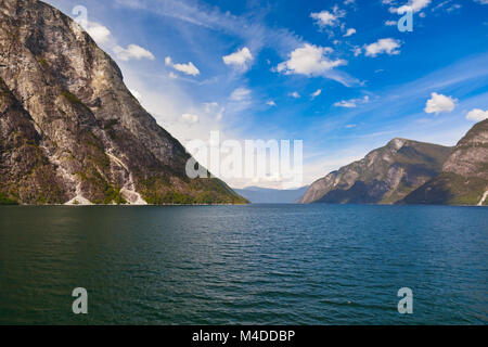 Naeroyfjord Fjord en Norvège - Site de l'UNESCO célèbre Banque D'Images