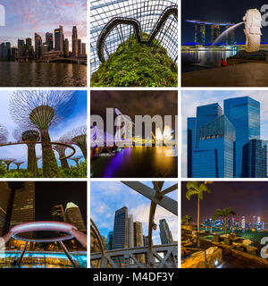 Collage d'images de voyage Singapour (mes photos) Banque D'Images