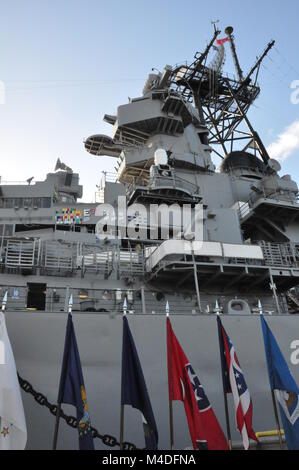 Le cuirassé USS Missouri à Pearl Harbor à Hawaï Banque D'Images