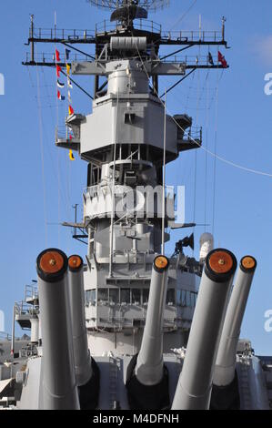 Le cuirassé USS Missouri à Pearl Harbor à Hawaï Banque D'Images