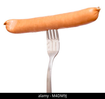 saucisse sur fourche Banque D'Images