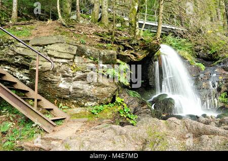 Zweribachach en cascade entre Simonswald Forêt Noire Allemagne Banque D'Images