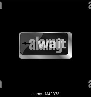 Mot d'attente bouton sur un clavier d'ordinateur Banque D'Images