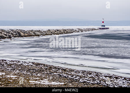 Des scènes d'hiver gelé sur Great lakes Banque D'Images