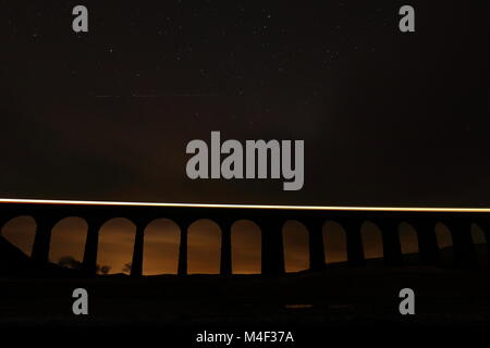 Ribblehead Viaduc de nuit Banque D'Images