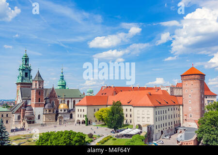 Château royal de Wawel et de la cathédrale, à Cracovie, en Pologne Banque D'Images