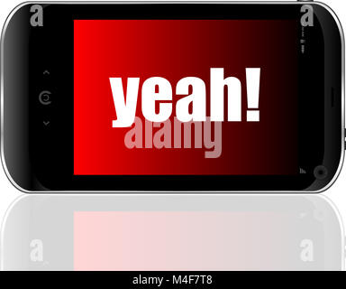 Concept d'affaires. texte oui . Moderne détaillée smart phone Banque D'Images