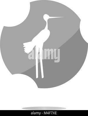 Sur le bouton icône web Stork isolated on white Banque D'Images
