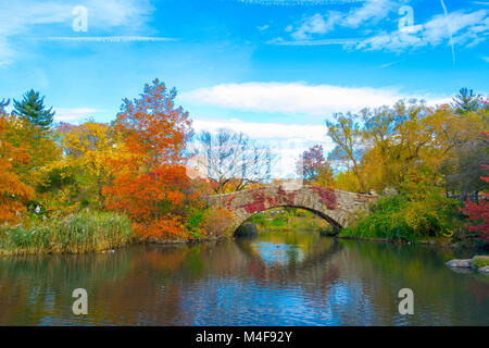 Gapstow bridge dans un matin d'automne coloré Banque D'Images
