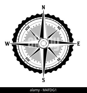 L'icône de la boussole sur fond blanc. Rose des Vents, vector illustration Illustration de Vecteur