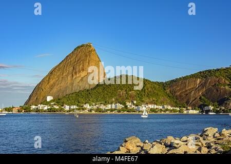 La colline du Pain de sucre et la baie de Guanabara Banque D'Images