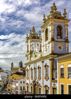 Façade de l'église de Pelorinho, Salvador Banque D'Images