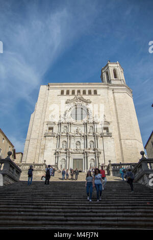 La Cathédrale Santa Maria de Gérone, Gérone (Espagne) Banque D'Images