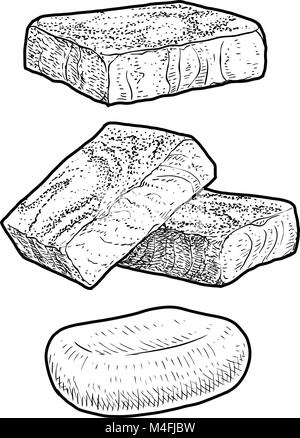Savon vectoriel naturel fait main de style dessin animé plat dans des ...