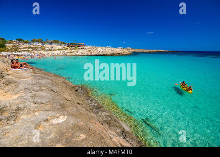 L'Italie, la Sicile, l'île de Lampedusa, Cala Croce bay Banque D'Images