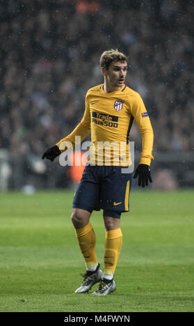 Copenhague, Danemark. Le 15 février 2018. Atlético Madrid dvd Antoine Griezmann vu au cours de l'Europa League entre le FC Copenhague et l'Atletico Madrid en Telia Parken. (Photo crédit : Gonzales Photo - Samy Khabthani). Gonzales : Crédit Photo/Alamy Live News Banque D'Images