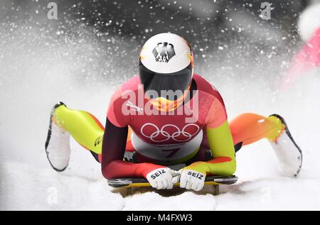 Jacqueline Loelling (GER). Womens squelette. Alpensia cemtre de glissement. Jeux Olympiques d'hiver de Pyeongchang 2018. Alpensia. République de Corée. Credit : Sport en images/Alamy Live News Banque D'Images