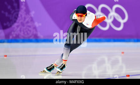 Incheon, Corée Jizni. 16 Février, 2018. République tchèque Martina Sablikova en action au cours de la women's 5 000 mètres de patinage de vitesse de course à l'Ovale de Gangneung au Jeux Olympiques d'hiver de 2018 à Gangneung, Corée du Sud, le 16 février 2018. Credit : Michal Kamaryt/CTK Photo/Alamy Live News Banque D'Images