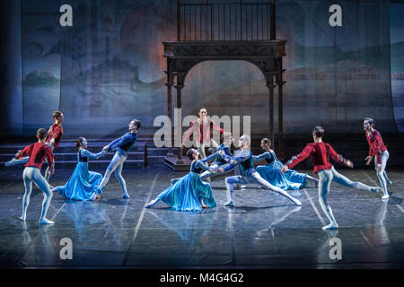 Zagreb, Croatie. 15 Février, 2018. Romeo et Juliette Ballet par Sergei Prokofiev au stade de Zagreb, attache nationale croate Crédit : Deyan Baric/Alamy Live News Banque D'Images