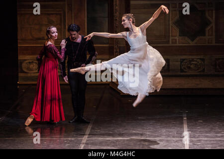 Zagreb, Croatie. 15 Février, 2018. Romeo et Juliette Ballet par Sergei Prokofiev au stade de Zagreb, attache nationale croate Crédit : Deyan Baric/Alamy Live News Banque D'Images