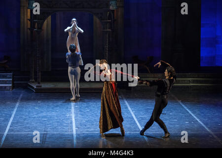 Zagreb, Croatie. 15 Février, 2018. Romeo et Juliette Ballet par Sergei Prokofiev au stade de Zagreb, attache nationale croate Crédit : Deyan Baric/Alamy Live News Banque D'Images