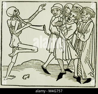 La danse de mort. Les notables et la mort. Imprimé par Jacob Meydenbach, Allemagne 1492. Copier, Banque D'Images