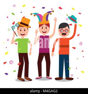 Les gens célébration fools day Illustration de Vecteur