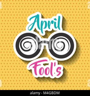 Poisson d'avril lunettes idiotes poster décoration Illustration de Vecteur