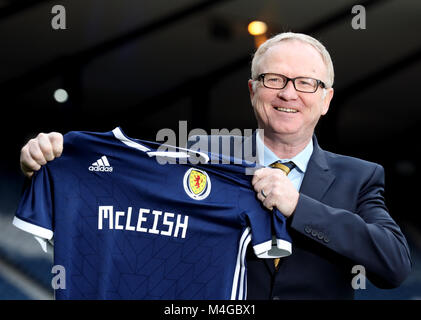 Nouvelle Écosse manager Alex McLeish pendant les médias dévoilement à Hampden Park, Glasgow. Banque D'Images