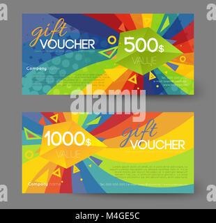 Bon cadeau, modèle arc-en-ciel coloré effet swirl Illustration de Vecteur