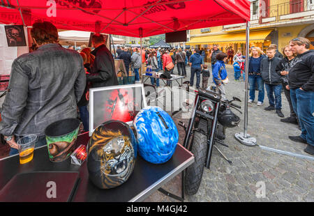 Lors de la réunion des motards à Brig ville. La Suisse Banque D'Images