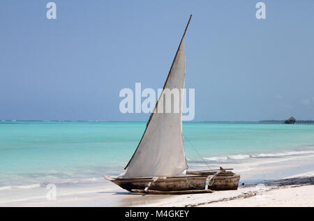 Sur le Dhow beach, plage de Nungwi, Zanzibar, Tanzanie Banque D'Images