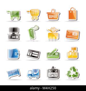 Boutique en ligne simples icônes - Vector Icon Set Illustration de Vecteur