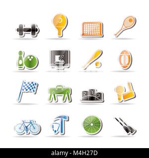 Engins de sport et des outils simples icônes - vector icon set Illustration de Vecteur