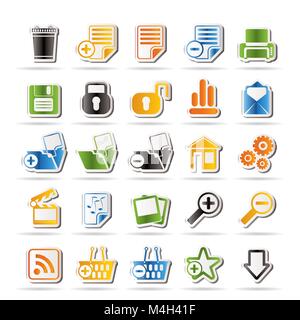 Simple et réaliste 25 icônes Internet détaillés - Vector Icon Set Illustration de Vecteur