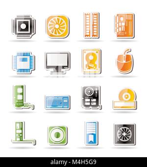 Les performances de l'ordinateur et l'équipement icônes - vector icon set Illustration de Vecteur