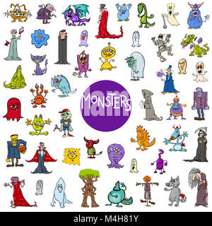 Cartoon caractères monster big set Banque D'Images