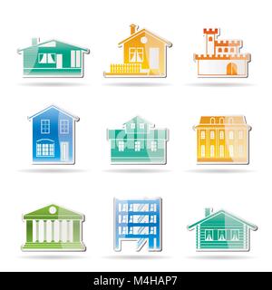 Différents types de maisons et immeubles - Vector Illustration 1 Illustration de Vecteur