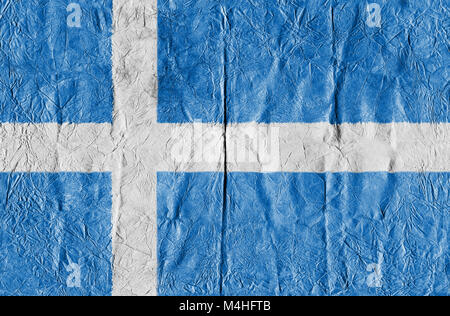 Shetland drapeau sur un papier en close-up Banque D'Images