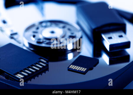 Périphériques de stockage de données Banque D'Images