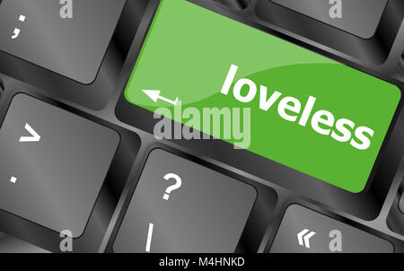 Loveless sur clavier ou clé montrant internet concept Banque D'Images