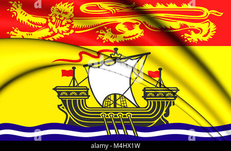 3D Drapeau de la Province du Nouveau-Brunswick, Canada. 3D Illustration. Banque D'Images