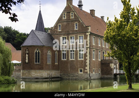 Château Hülshoff, près de Havixbeck, Rhénanie du Nord-Westphalie, Deiutschland Banque D'Images