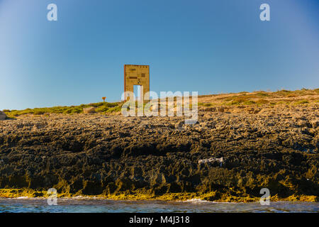 L'Italie, la Sicile, l'île de Lampedusa Porta d'Europa porte de l'Europe, un monument aux migrants qui ont perdu la vie en mer Banque D'Images